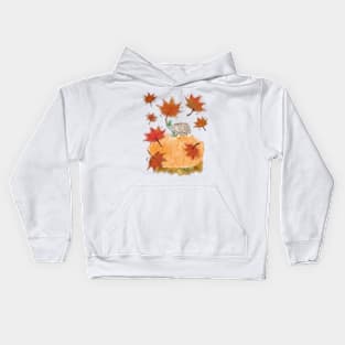 Autumn Leaves Hedgehog Kids Hoodie